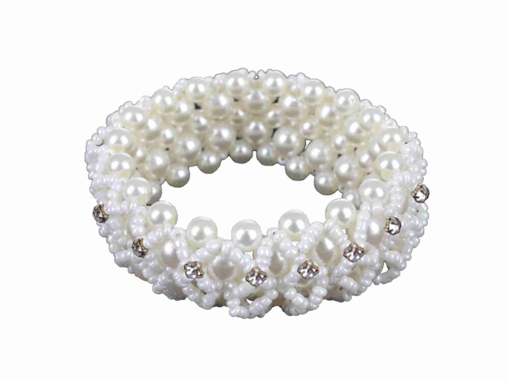Horka HAARKNOTBAND CRYSTAL PEARL VPE = 3 ST P. KLEUR