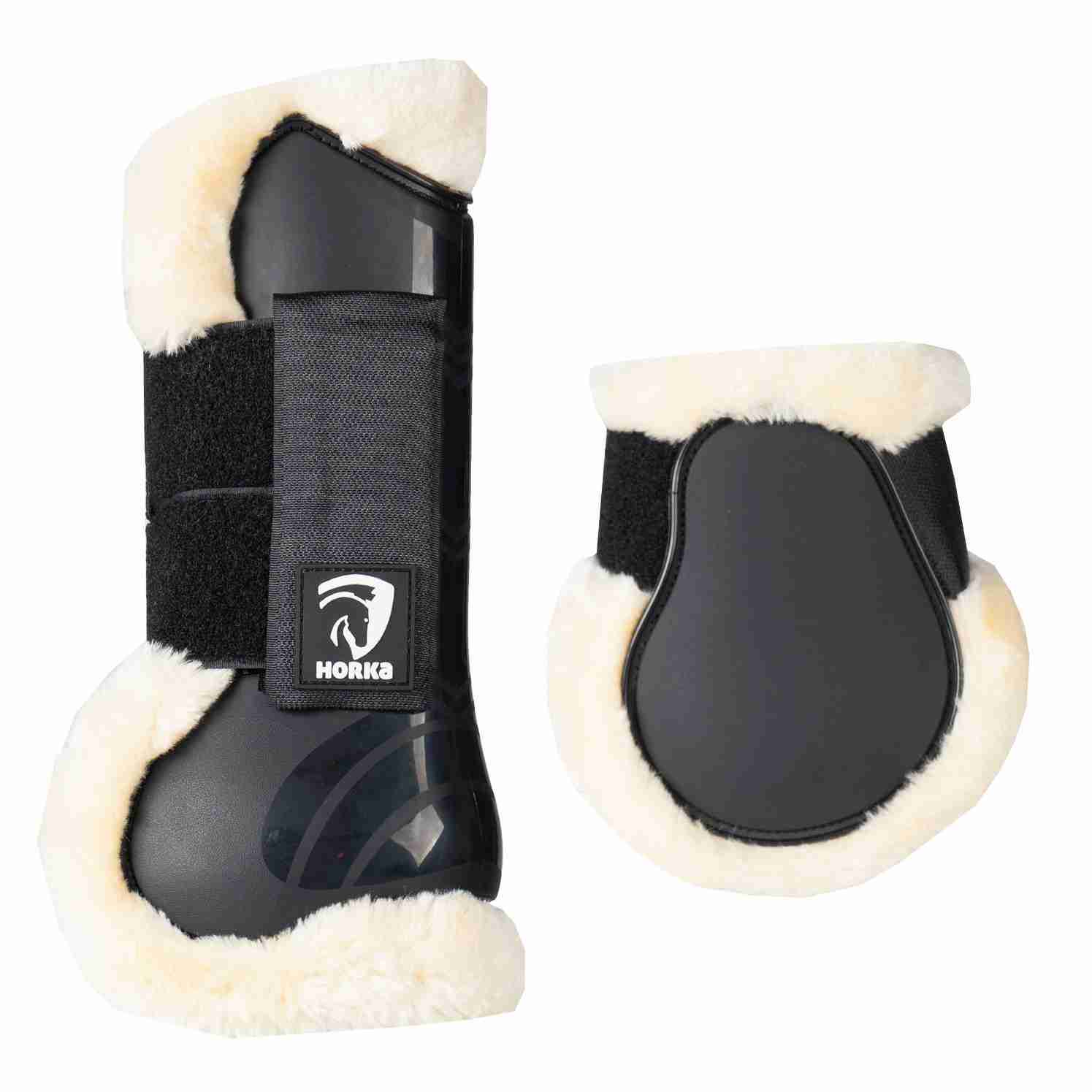PVC BEENBESCHERMERS MET BONT SET VAN 4