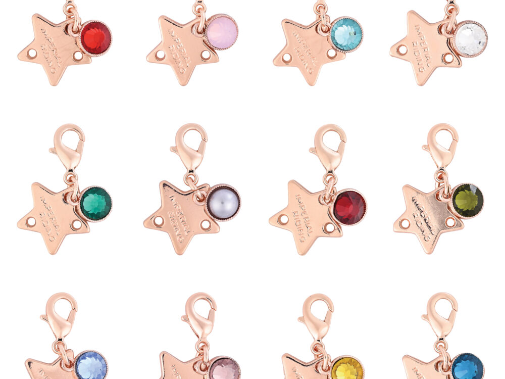 Imperial Riding Hoofdstelbedels  Birthstone rosegoud, set van 12 st