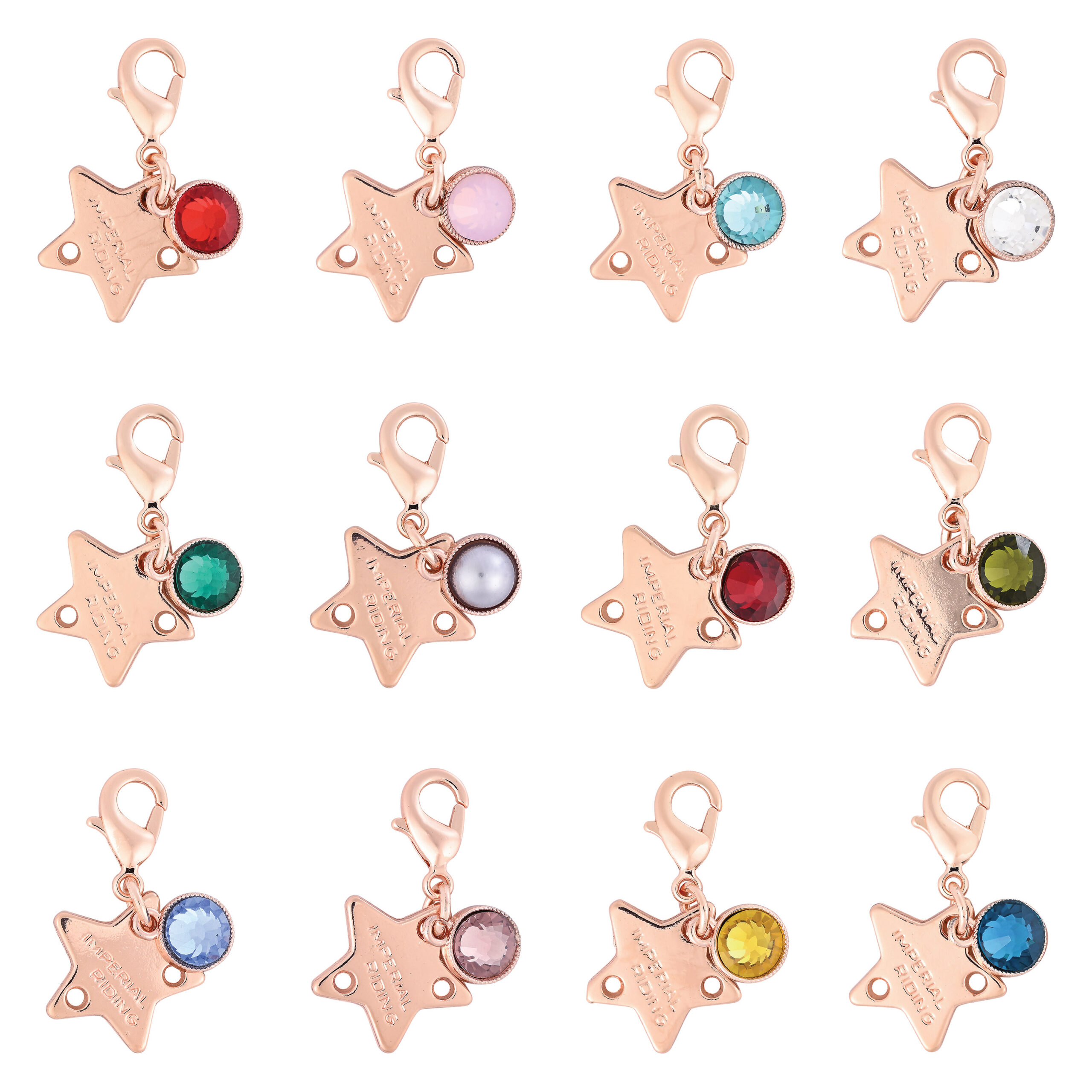 Imperial Riding Hoofdstelbedels Birthstone rosegoud, set van 12 st