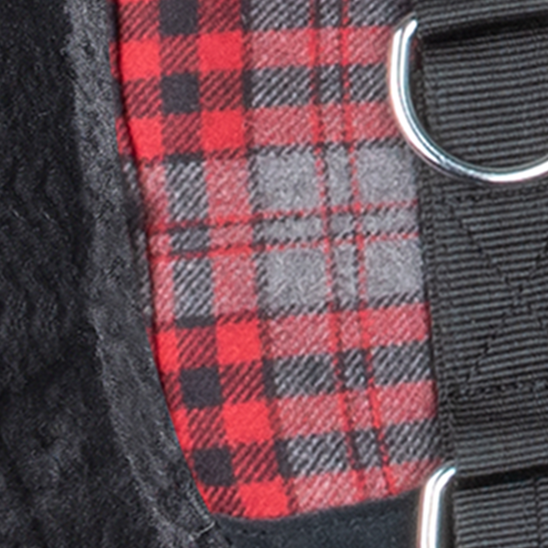 **Waldhausen Bare-Back Pad, grijs/rood ruitpatroon, Shetty** - Afbeelding 4