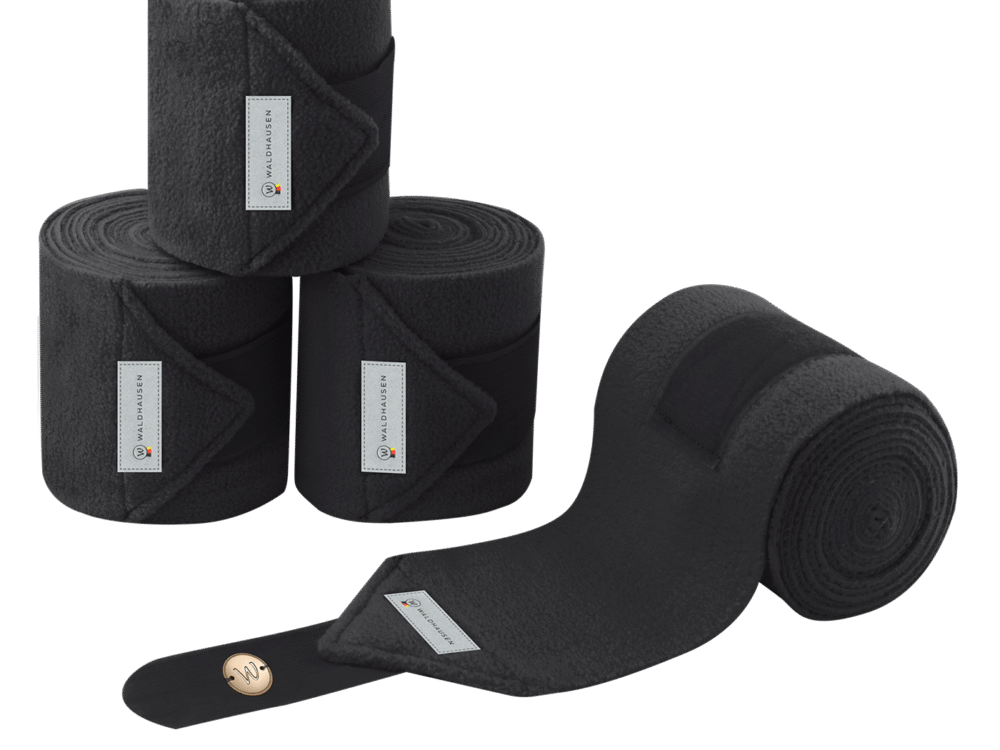 Waldhausen Fleecebandages  modern rosé, black/gold , Full