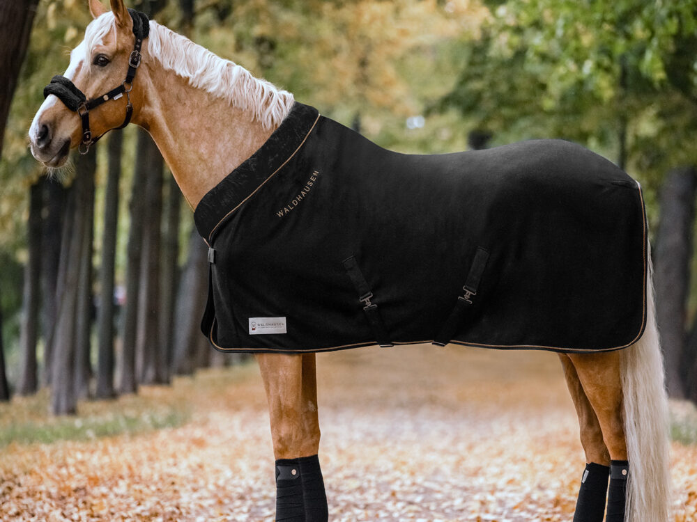 Waldhausen fleecedeken Modern Rosé zwart/goud, 125 cm