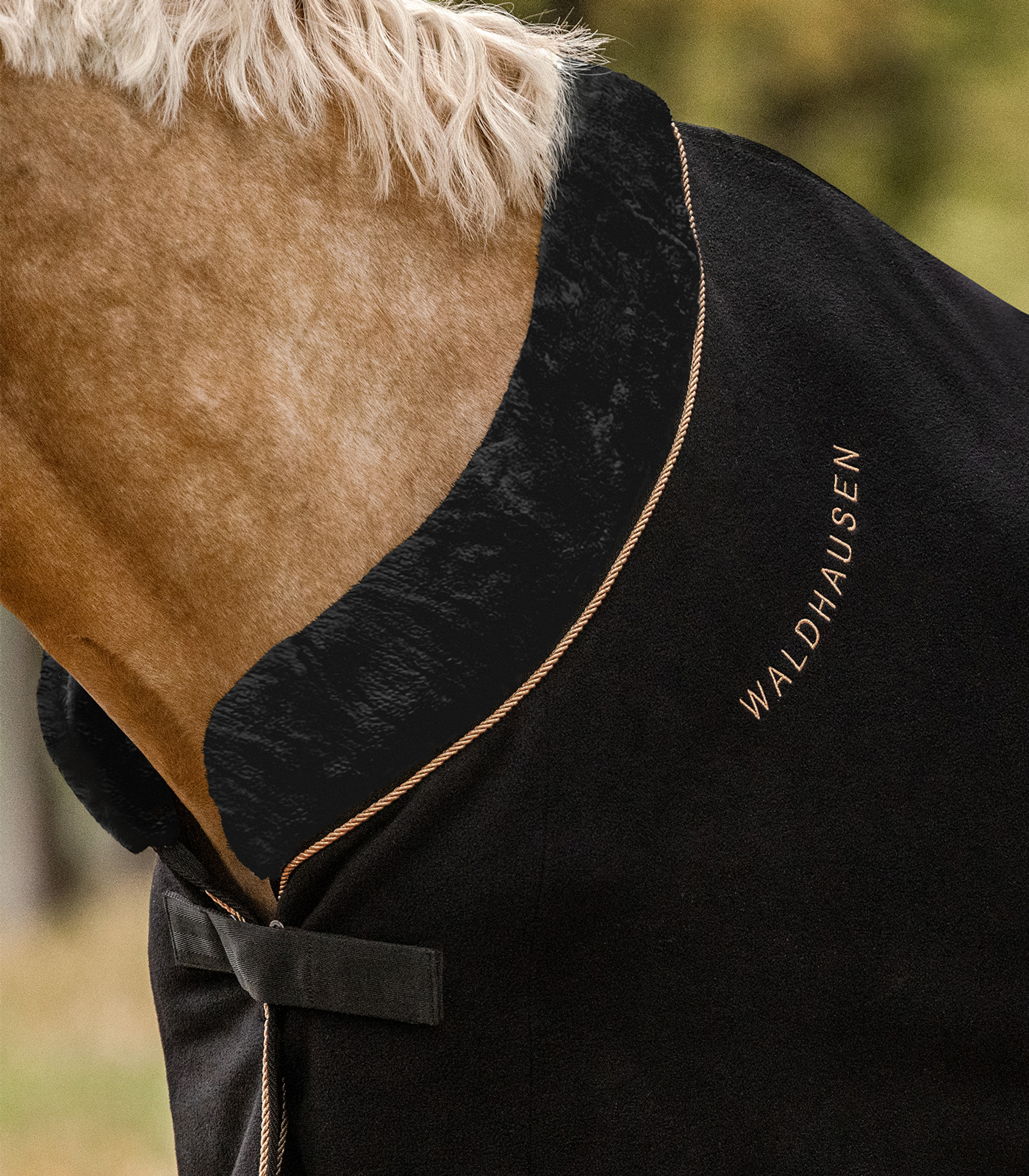 Waldhausen fleecedeken Modern Rosé zwart/goud, 125 cm - Afbeelding 3