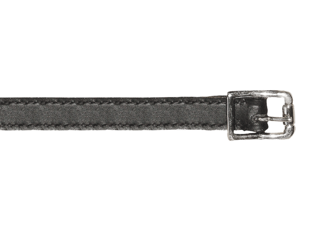 Sporenriemen Leer, zwart, ca. 46 cm