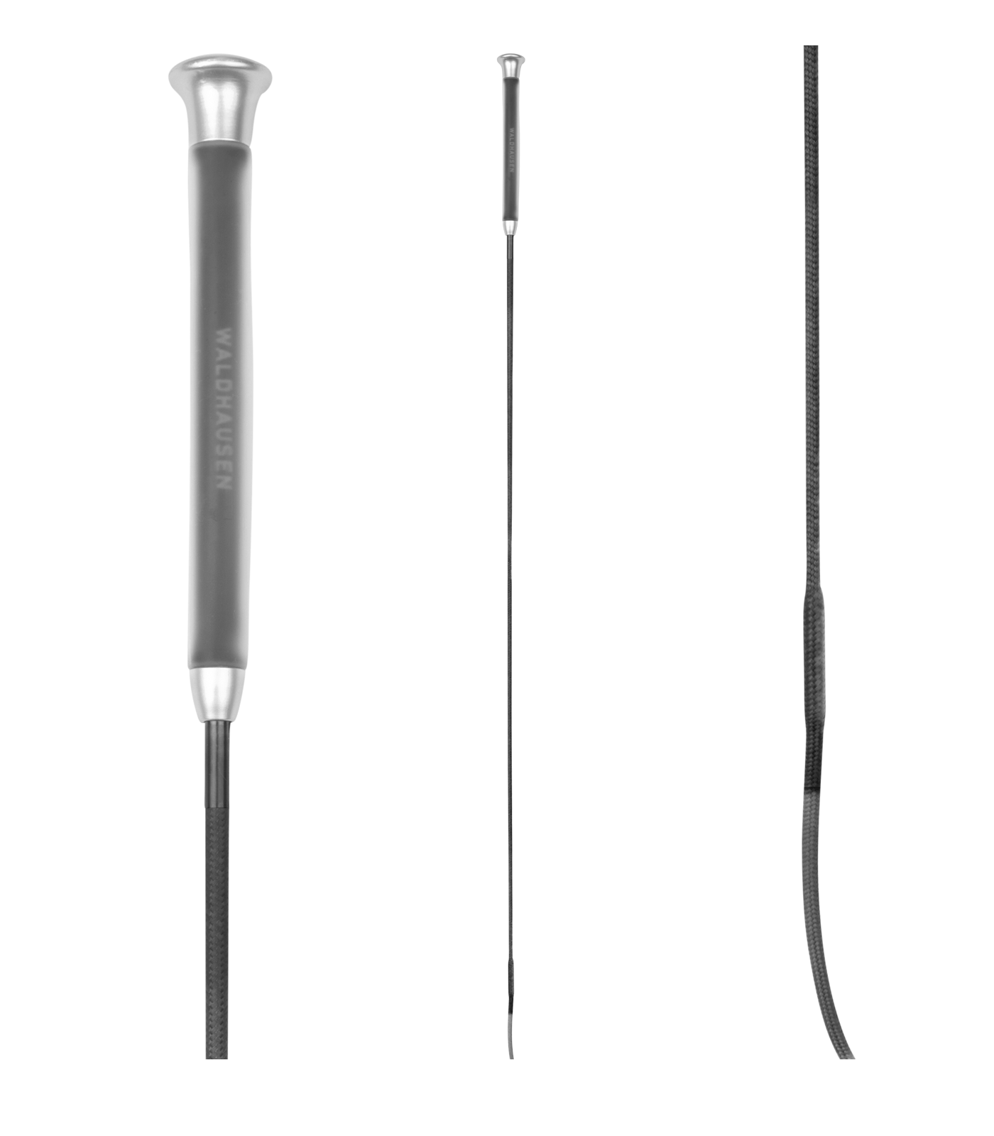 Waldhausen Dressage whip with gel handle, black, 100 cm