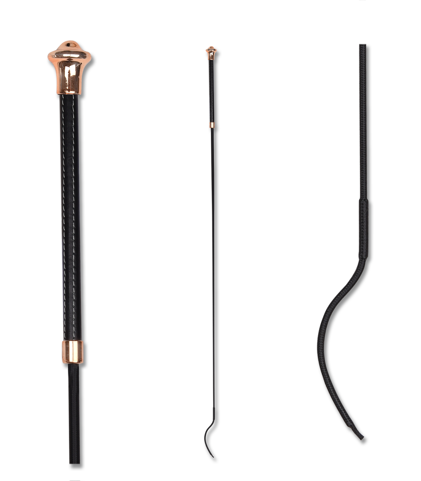 Waldhausen Dressage Whip Noblesse, black/rose gold, 110 cm