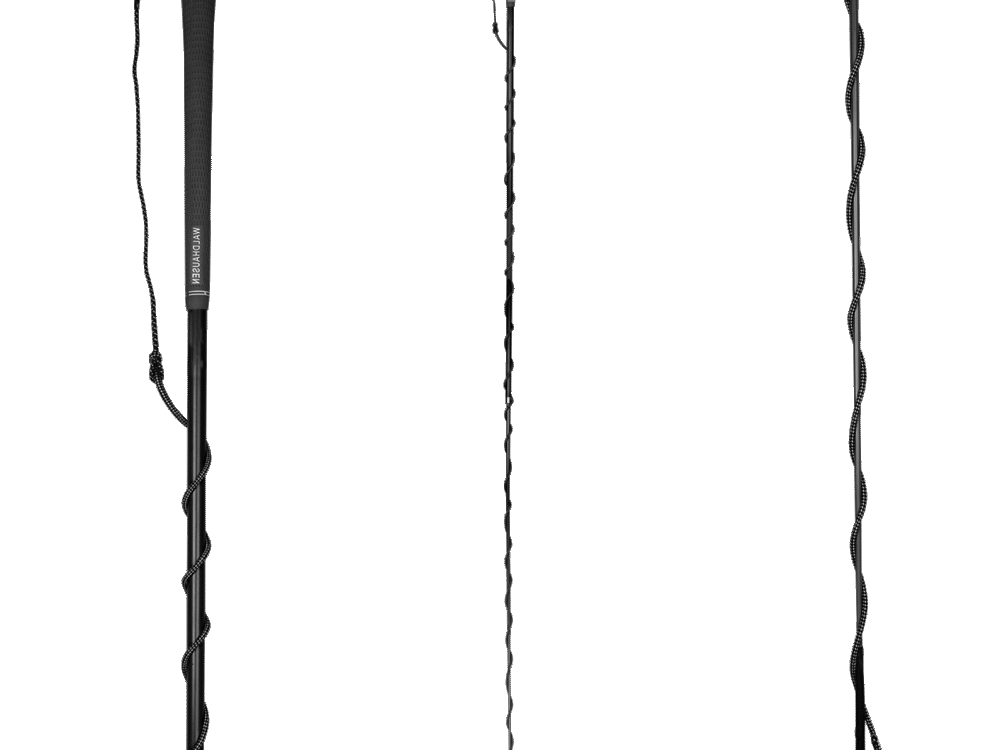 Telescoop zweep met golfhandvat, zwart, 2 m