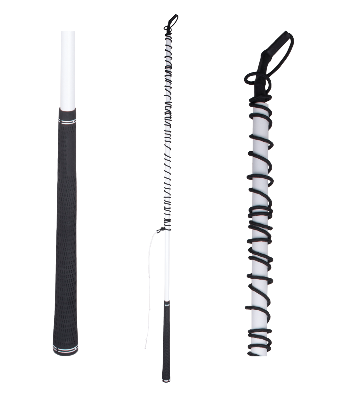 Telescope Vaulting whip, 3 sections, with Golf handle, white, 3 m