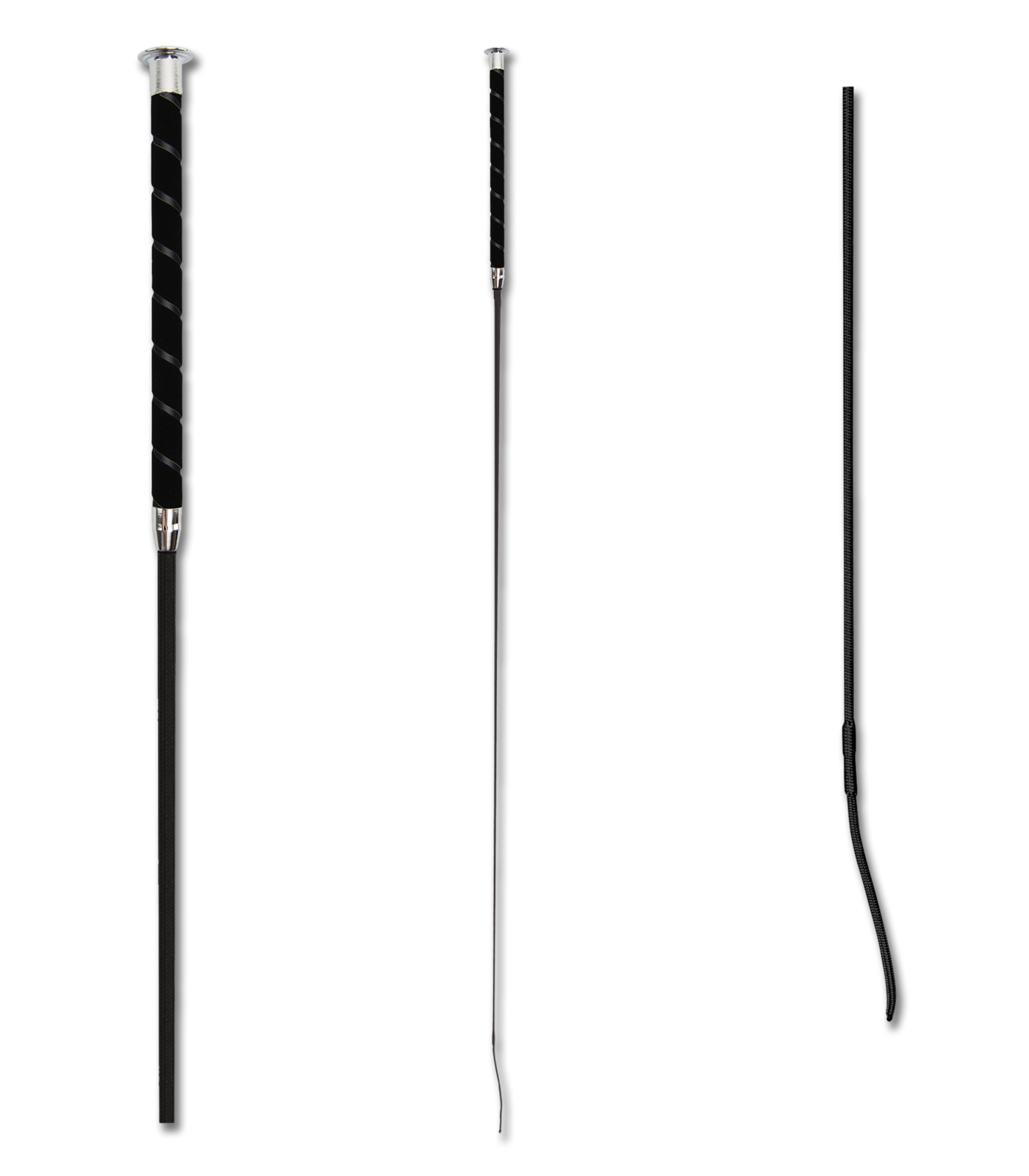 Waldhausen Dressage Whip with Velours handle, black, 110 cm