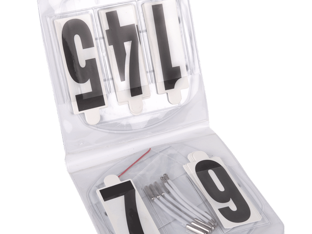 Waldhausen Competition Number Set, Oval, With Elastic Bands, three digi