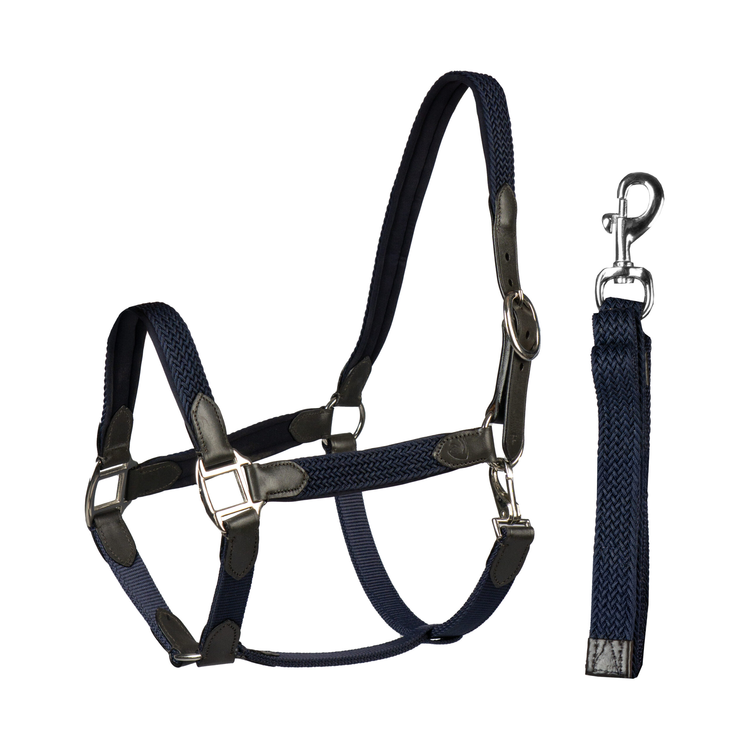 Horka HALSTER SET LEER MET GEVLOCHTEN NYLON