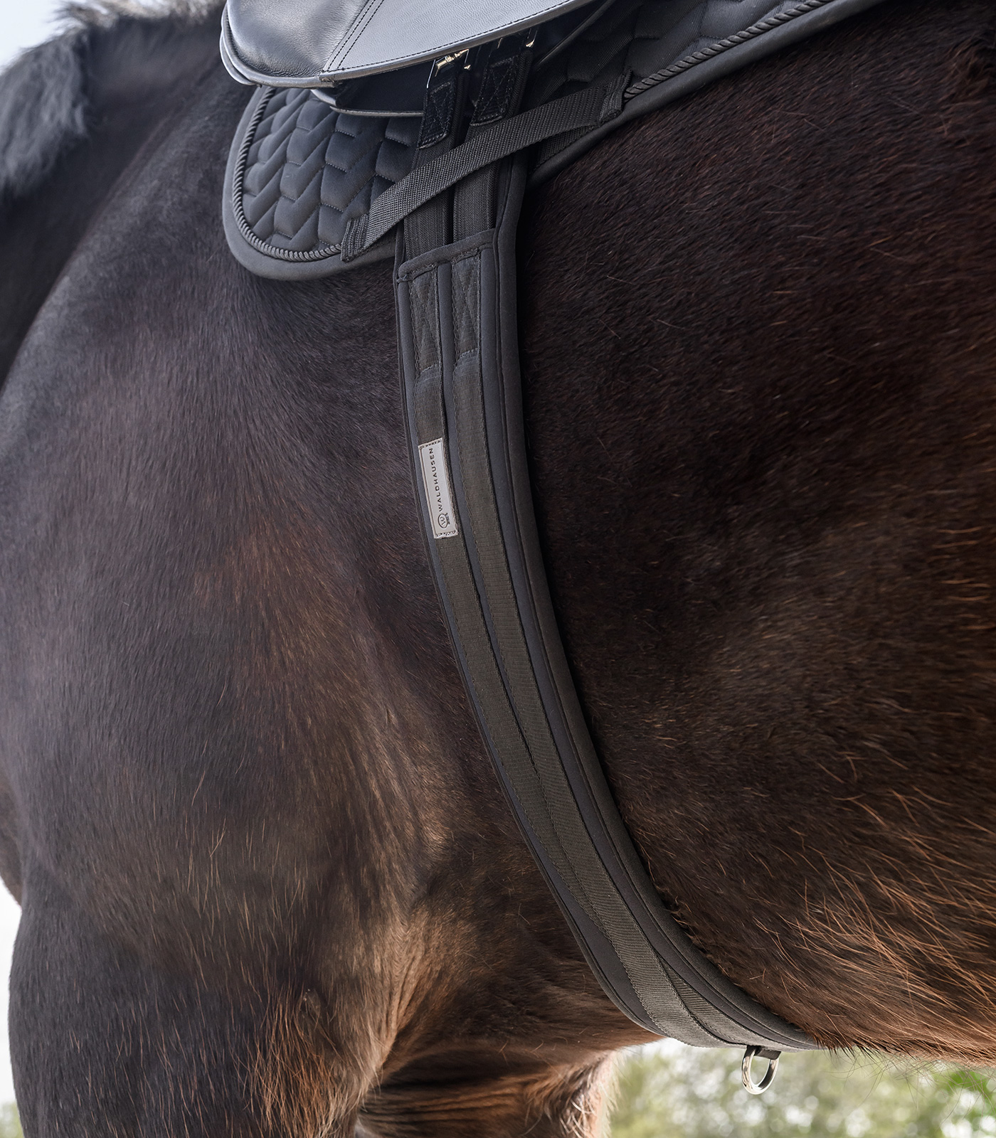 Waldhausen saddle girth memory foam, black, 110cm - Afbeelding 2