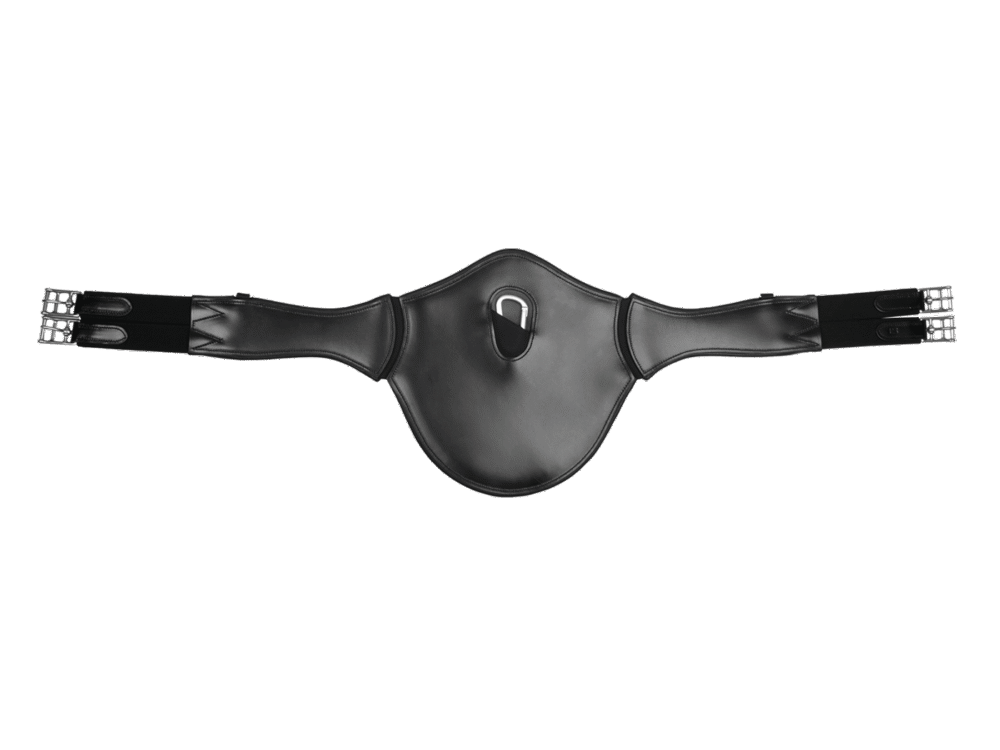 Waldhausen Lederen singel elastisch - met studbescherming, zwart, 120 cm