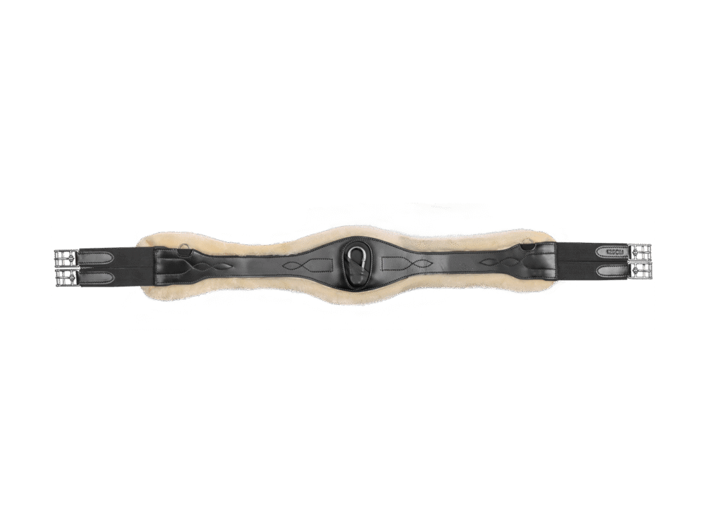 Waldhausen Lederen Singel met Eco Wool zwart 110cm