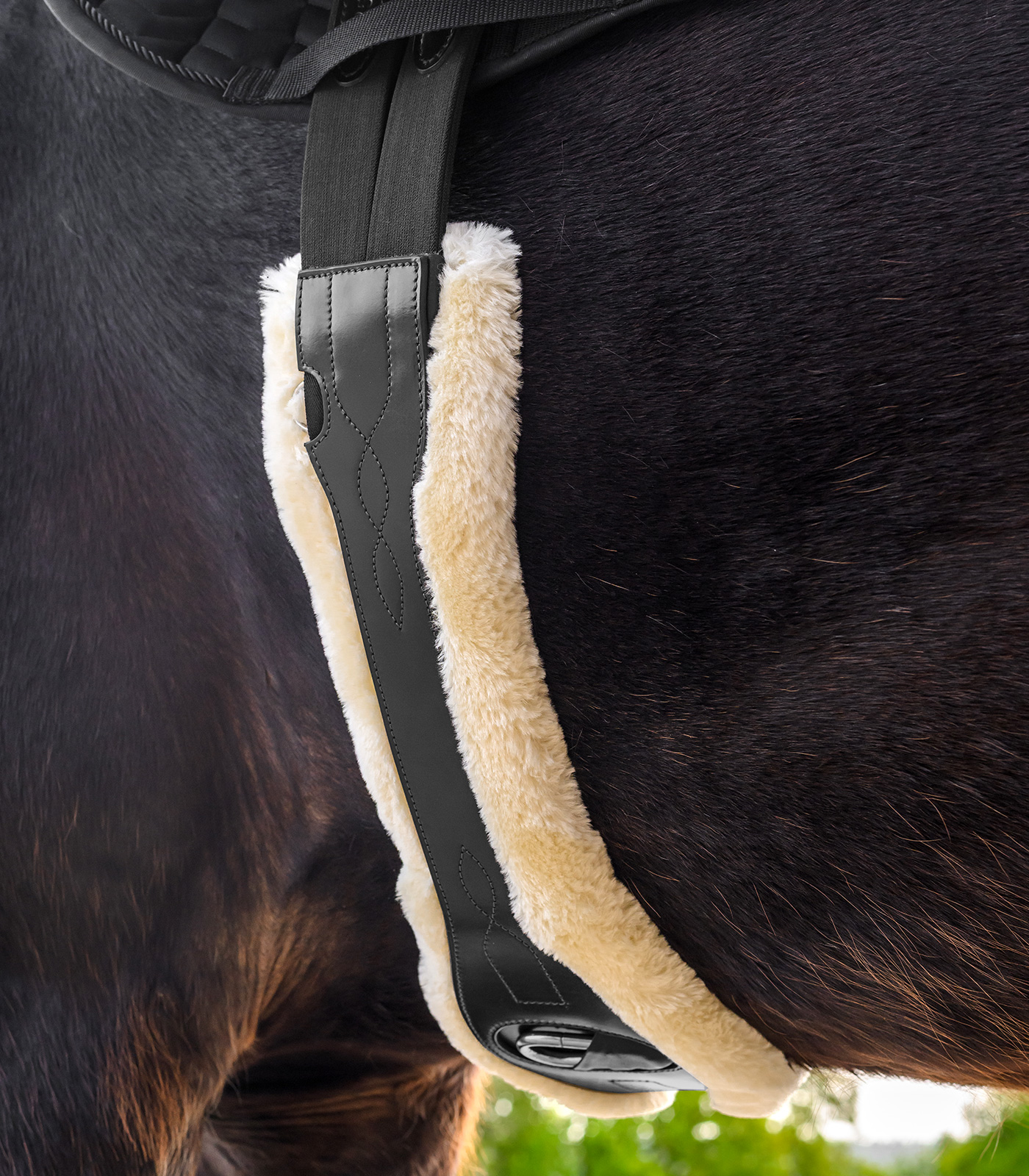 Waldhausen Lederen Singel met Eco Wool zwart 110cm - Afbeelding 3