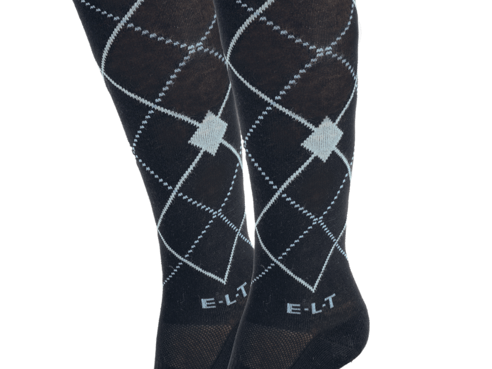 Waldhausen Riding Socks Argyle, black/stone blue, L