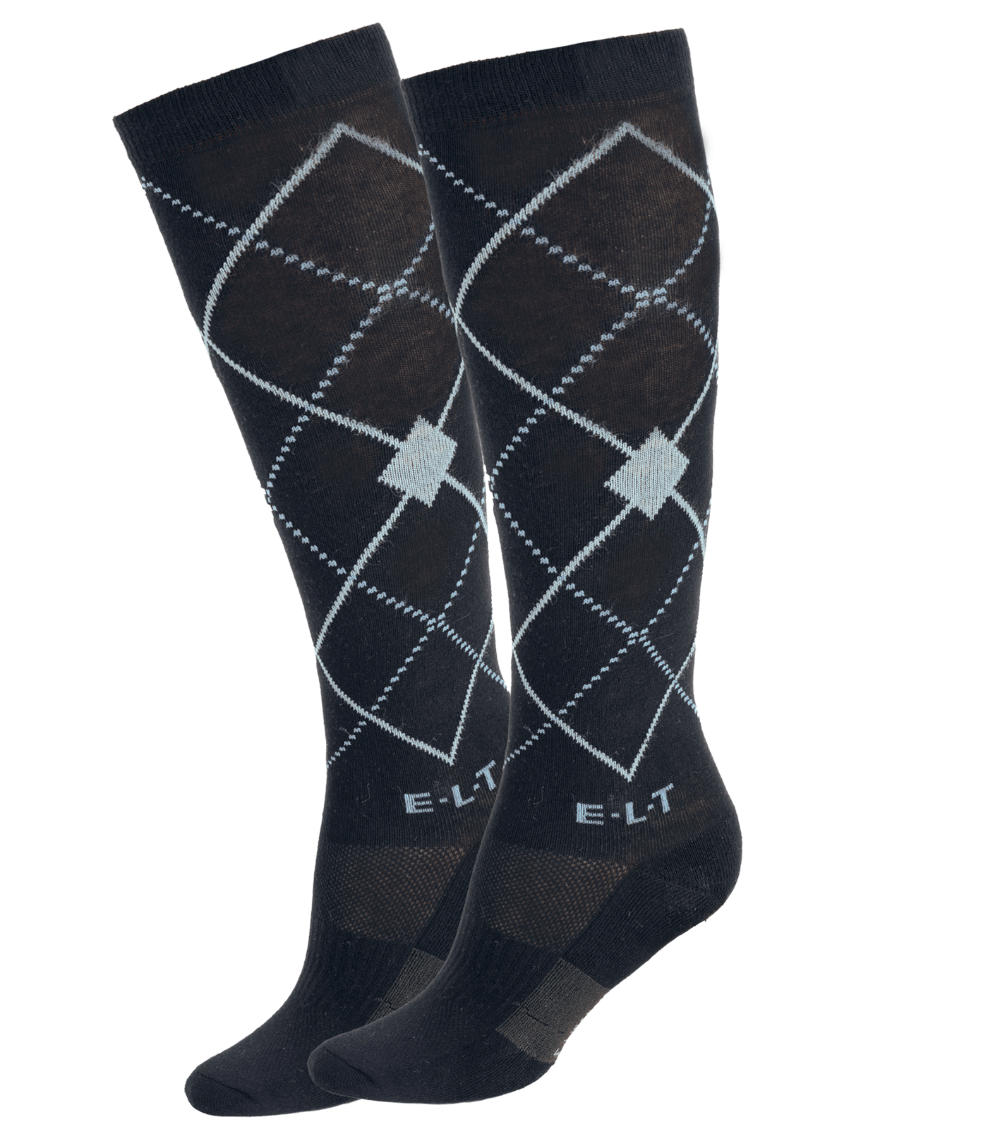 Waldhausen Riding Socks Argyle, black/stone blue, L