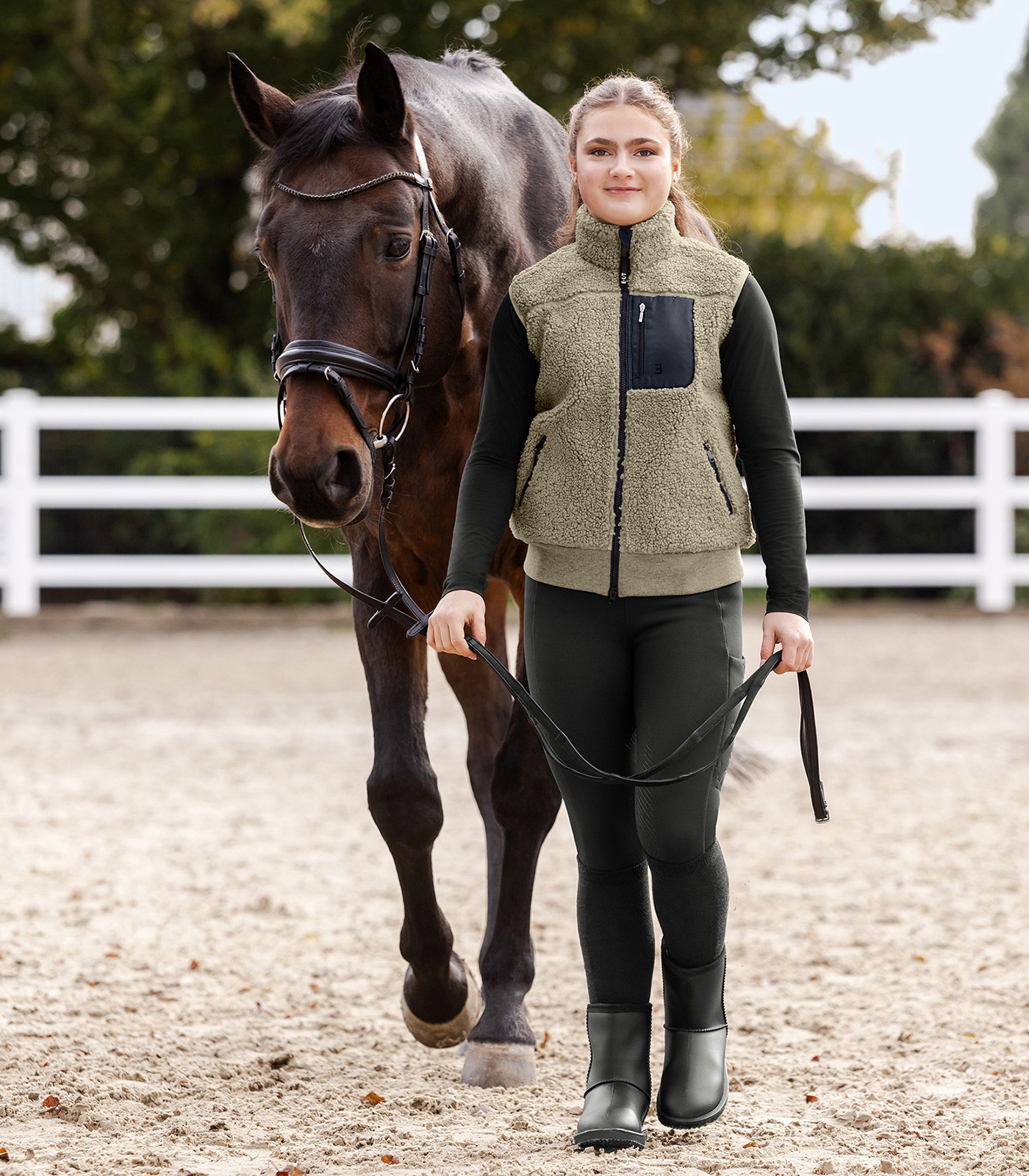 ELT Alma Teddy Fleece Vest, Teens, beige gray, size 146/152 - Afbeelding 3