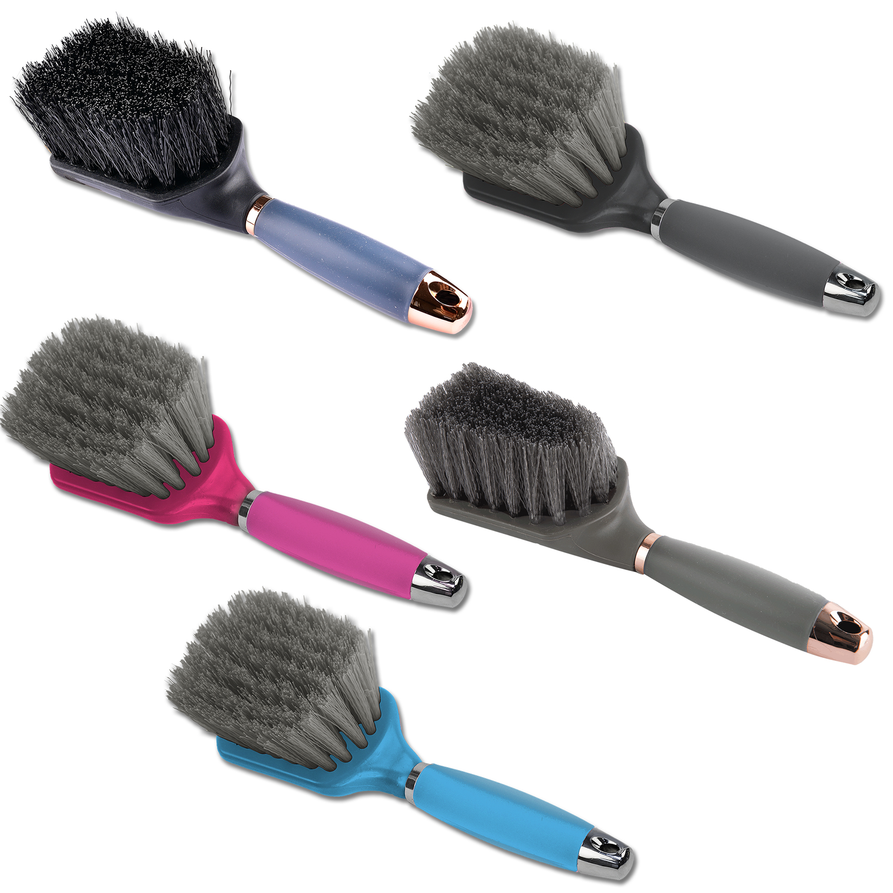 Waldhausen Bucket brush with gel handle, black/rose gold - Afbeelding 5