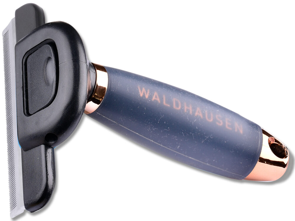 Waldhausen Deshedding comb with gel handle, black/rosé gold, L