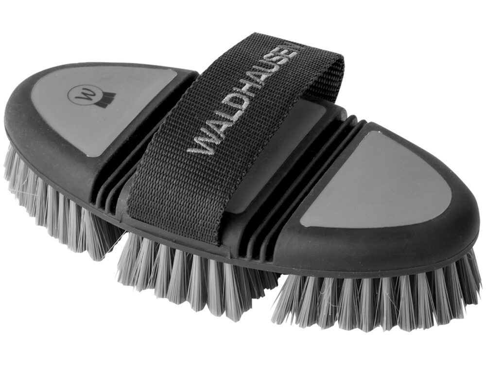 Waldhausen Flex body brush, soft PP bristles, black/grey