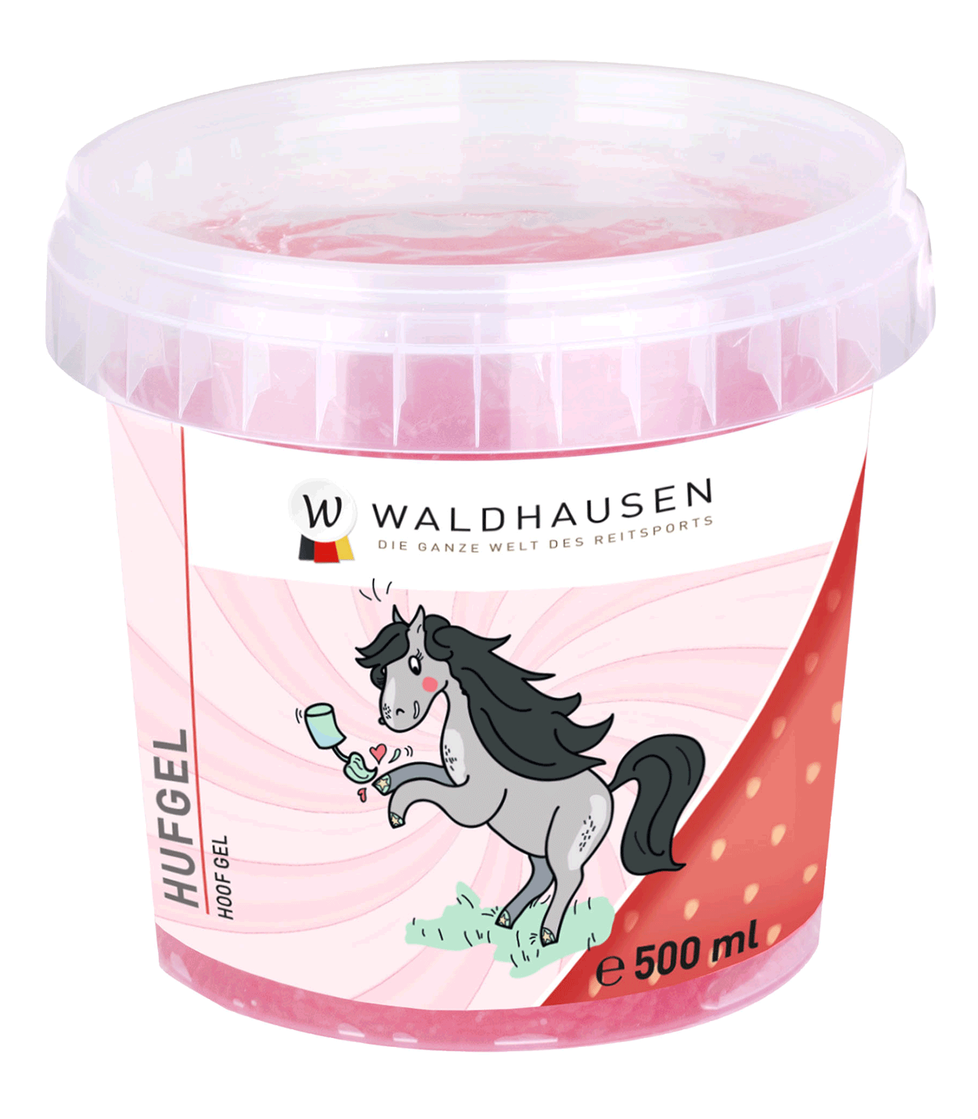 Waldhausen Glinsterende hoefgel, aardbei-vanille, 500ml