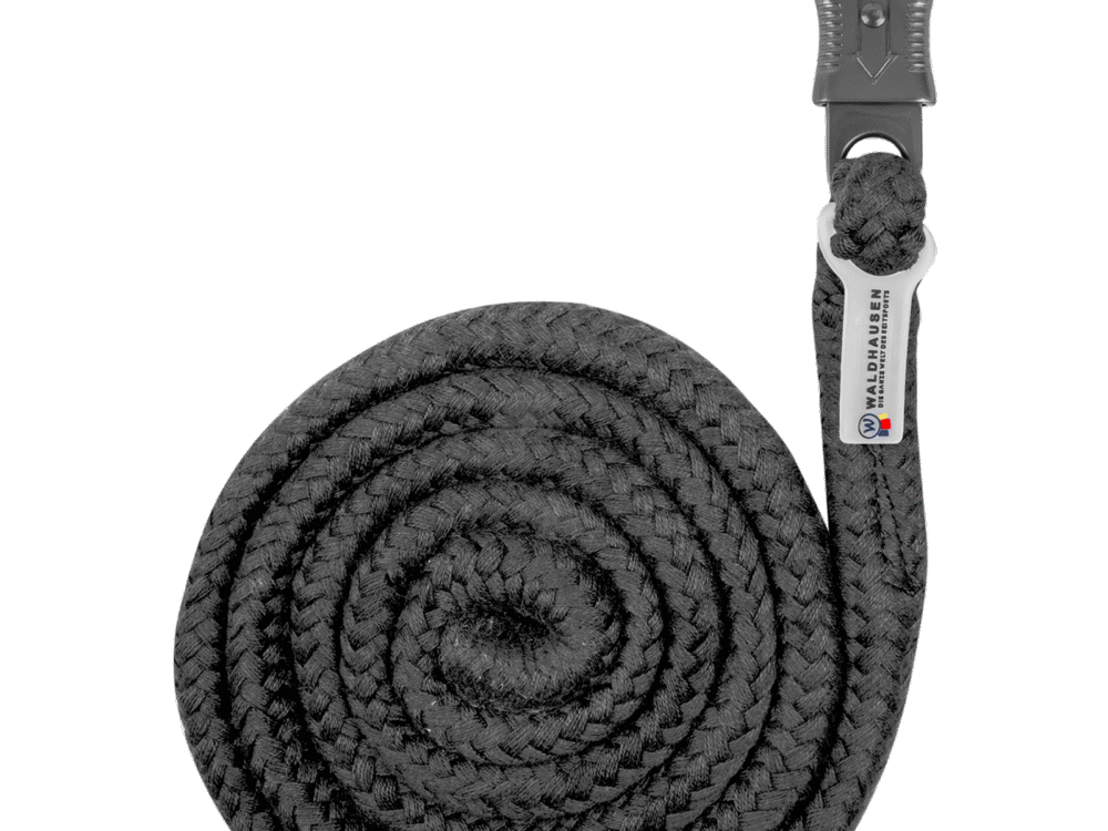 Waldhausen Lead Rope Plus, paniekhaken, zwart, donkere beslag