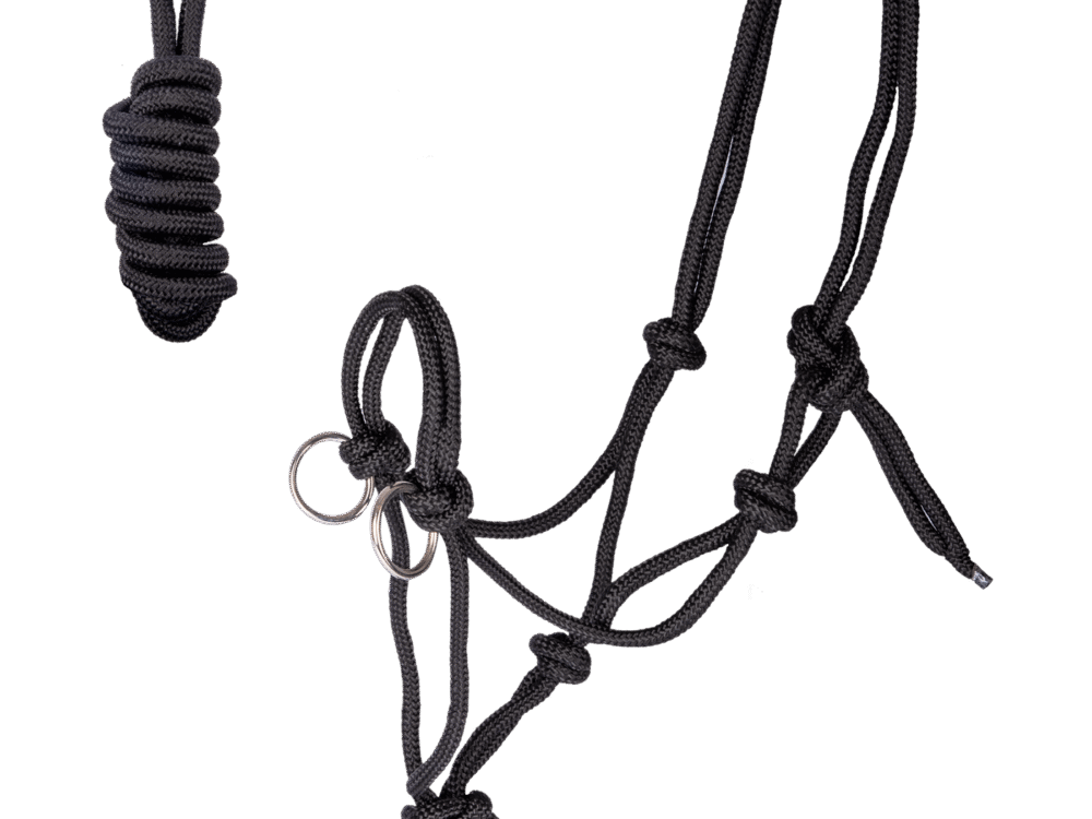 Waldhausen Knot Halster met teugel, zwart, Pony