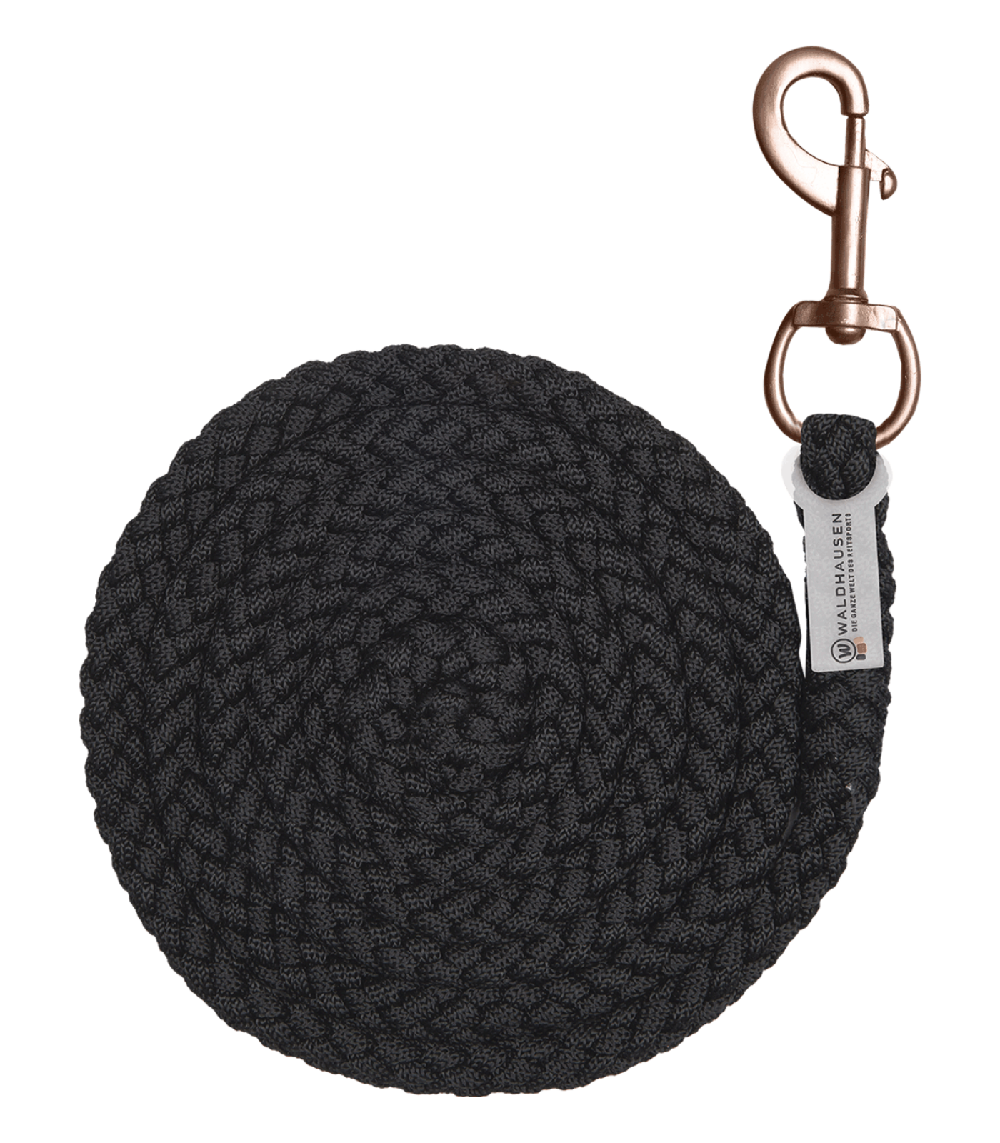 Waldhausen Lead Rope Shine, karabijnhaak, zwart effen