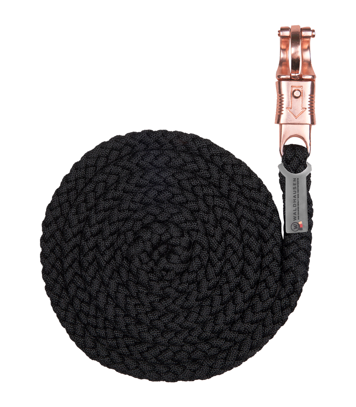 Waldhausen Lead Rope Rosé Shine, paniekhaken, zwart effen