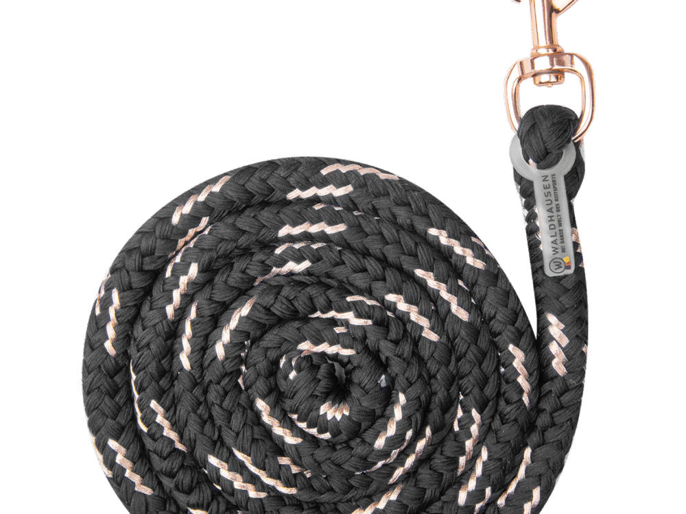 Waldhausen Lead Rope Lurex Rosé karabijnhaak, zwart
