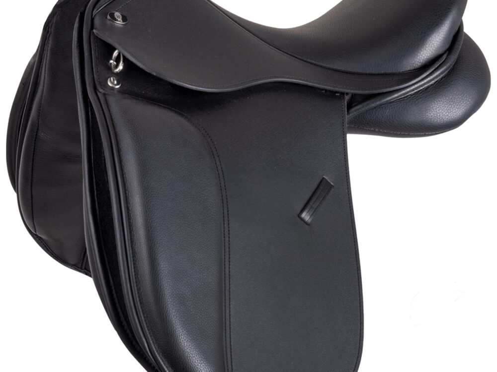 Waldhausen Dressage Comfort Pony saddle, leather, black, 39cm/15,5"