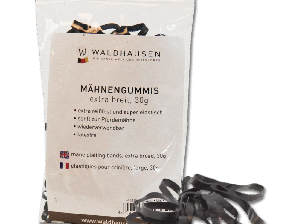 Waldhausen Rubber Braiding Bands extra wide, black, 30 g