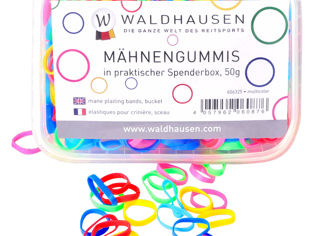 Waldhausen Rubber Braiding Bands with box, multicolor,  50 g