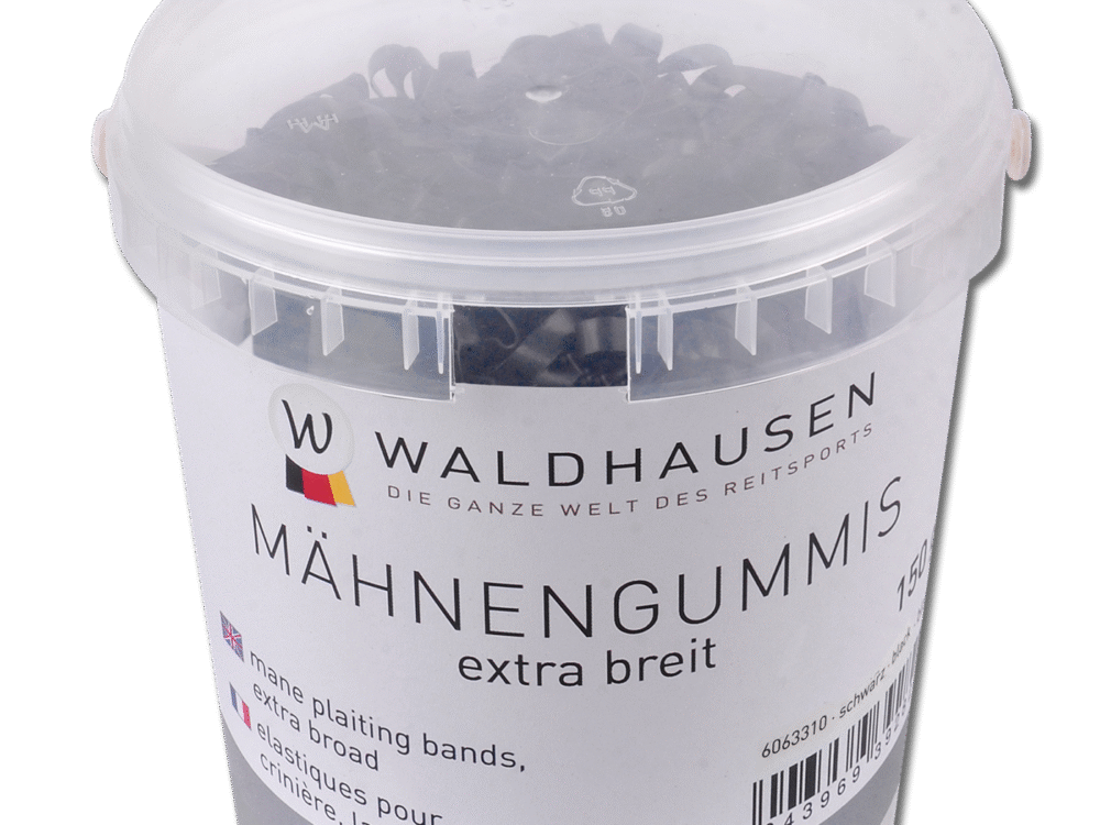 Waldhausen Rubber Braiding Bands extra wide, black, 150 g