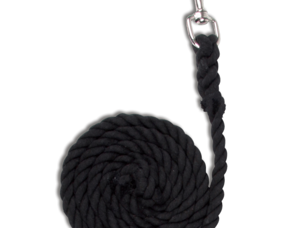 Waldhausen lead rope Katoen Sanp Haak, zwart