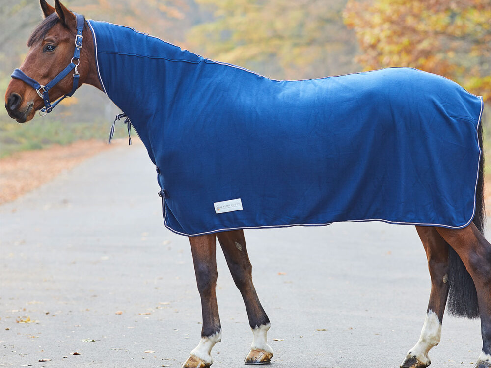 Waldhausen fleecedeken Economic met hals, navy, 125 cm