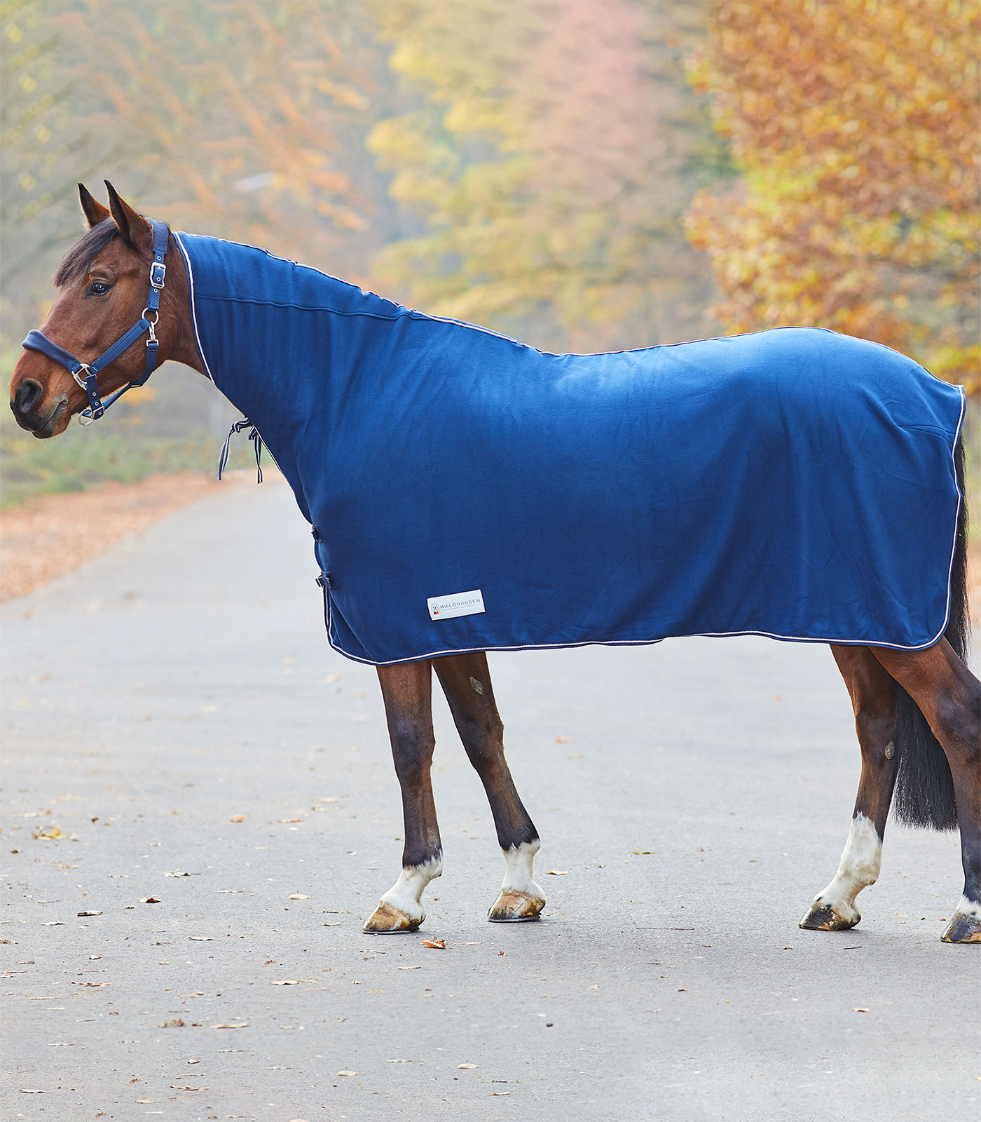 Waldhausen fleecedeken Economic met hals, navy, 125 cm