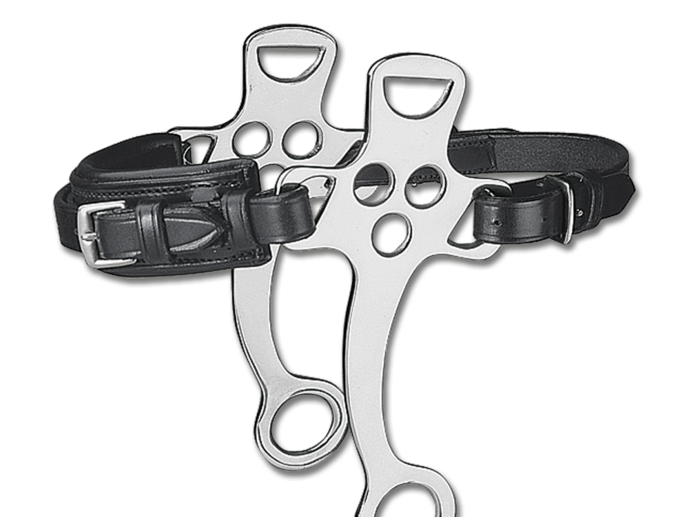 Waldhausen hackamore leren neusriem, zwart, scharen 19 cm.