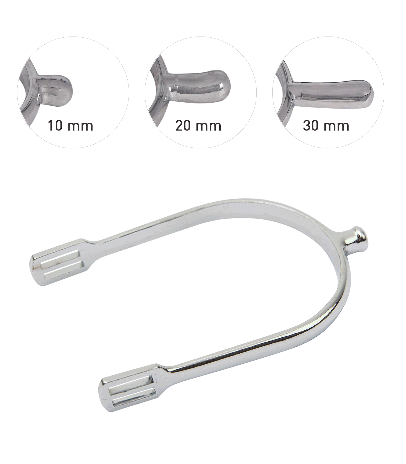 Sporen met riempjes, heren, 10 mm