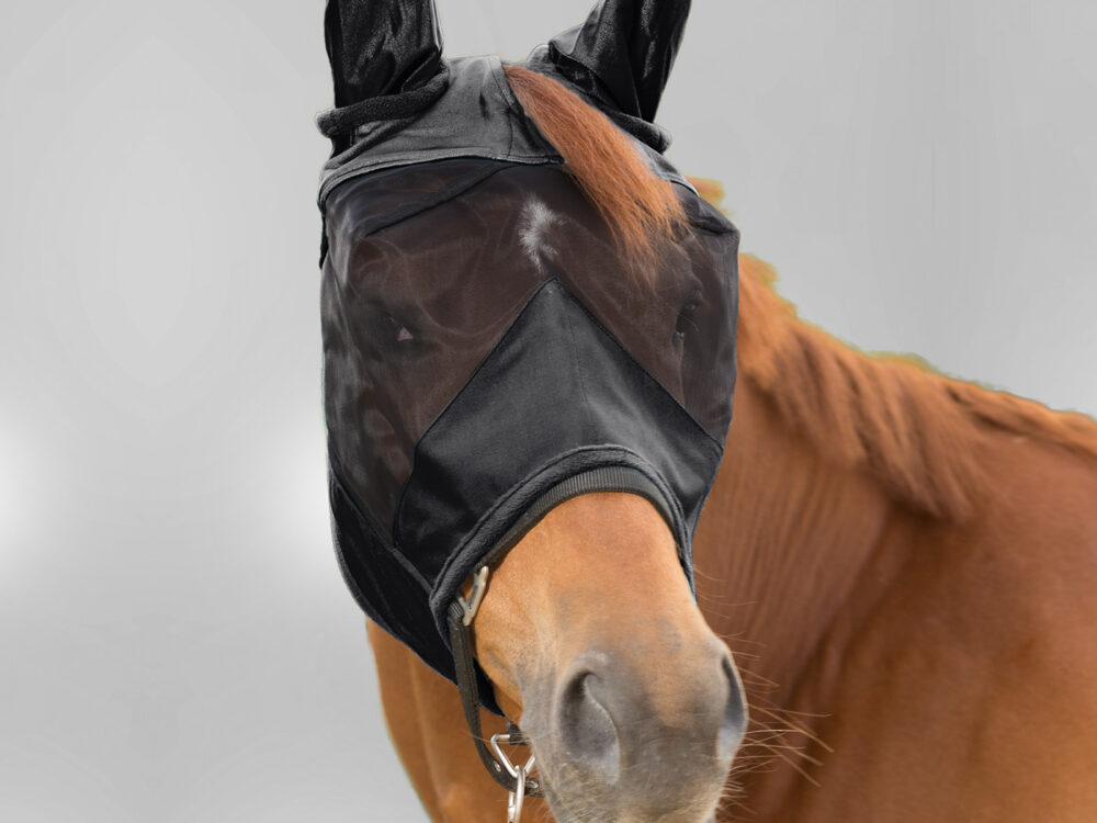 Waldhausen Vliegenmasker Premium with ears, black, Pony