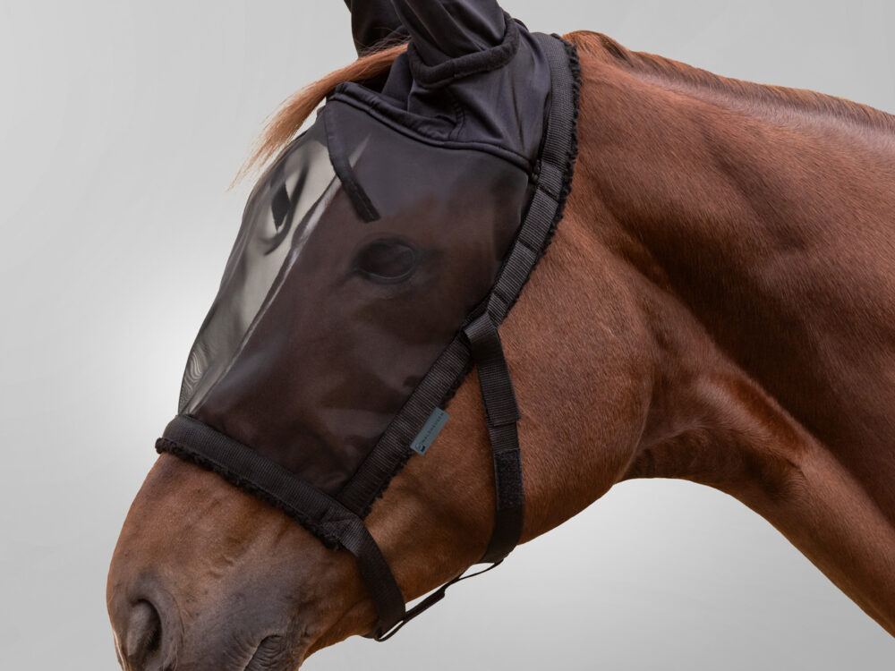 Waldhausen weidehalster met vliegenmasker, zwart, pony