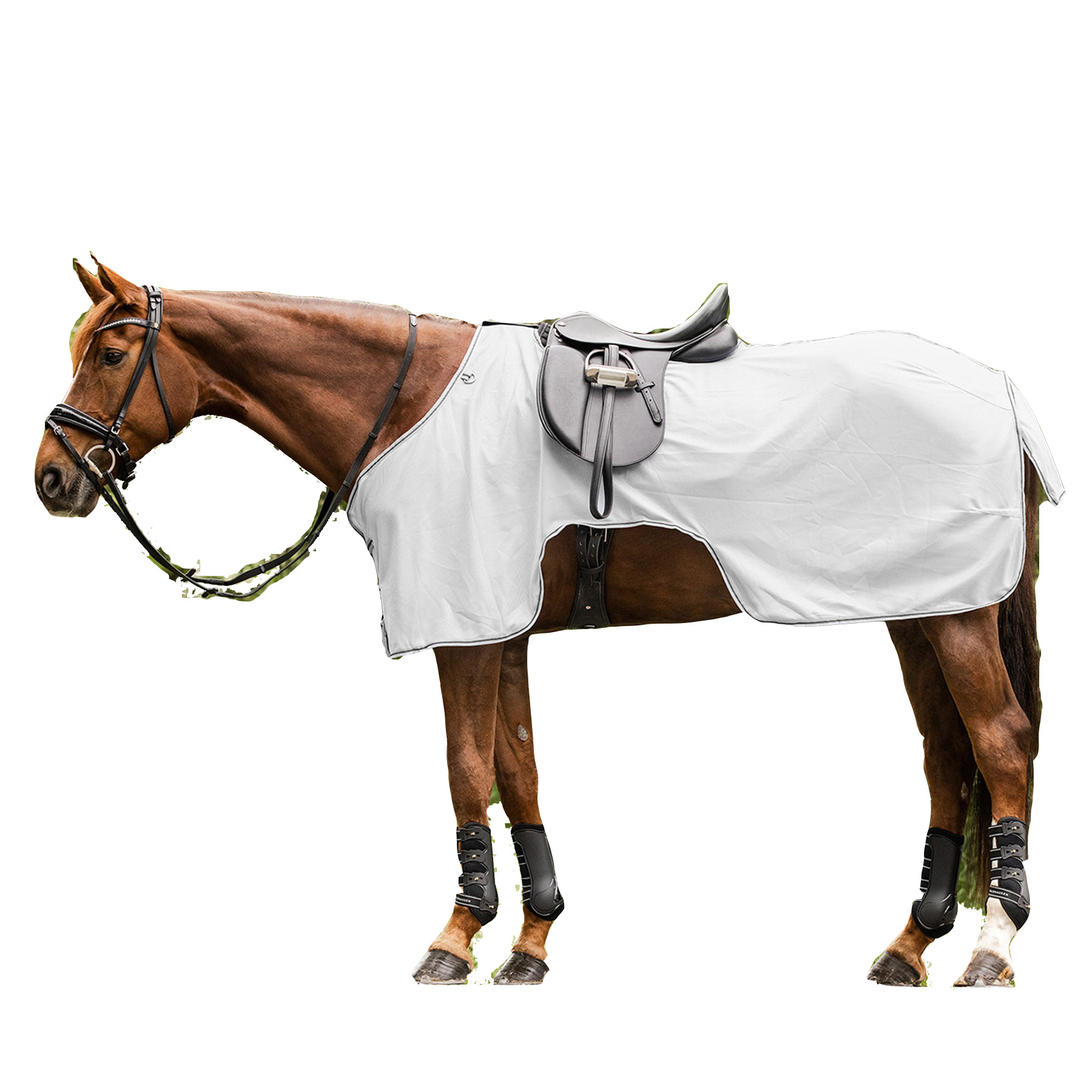 Waldhausen vliegendeken Protect met zadeluitsparing, zilvergrijs, 115 cm.