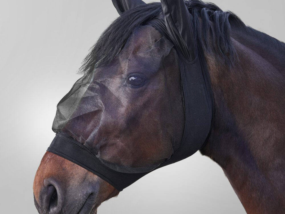 Waldhausen vliegen masker SKINNY, black, Pony