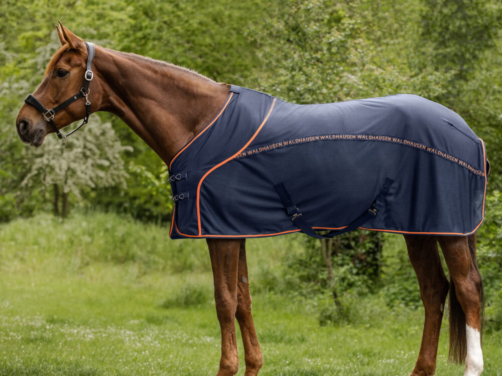 Waldhausen vliegen Summer deken night blue/orange, 125 cm