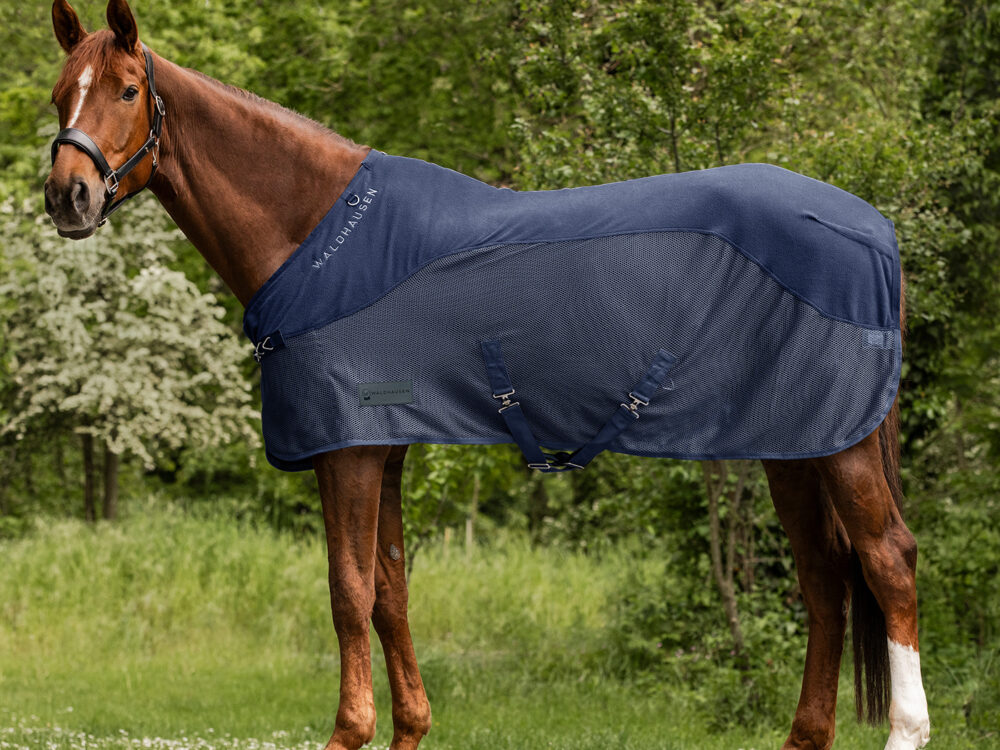 Waldhausen fleece-vliegendeken Comfort, nachtblauw, 125 cm
