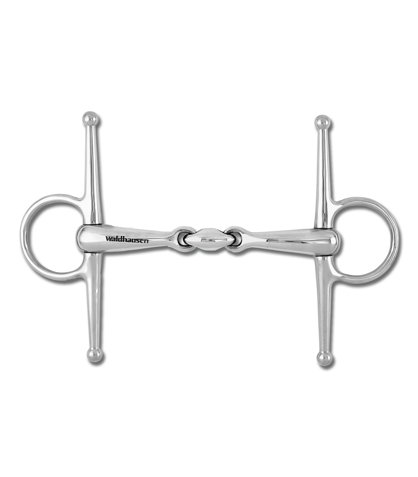 Waldhausen Full Cheek watertrens, dubbel gebroken, roestvrij staal, massief, mondstukdikte: 16 mm, breedte: 12,5 cm.