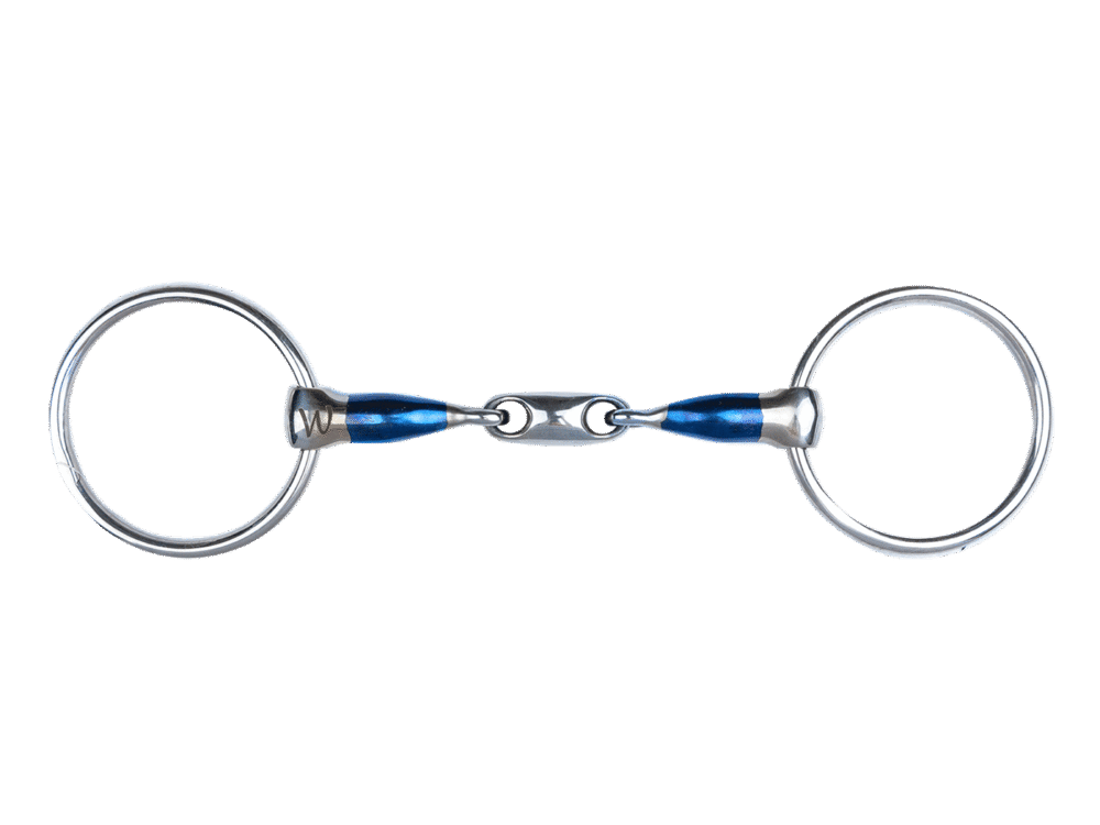 Dubbelgebroken anatomische trensbit SI, R: 7 cm, D: 14 mm, B: 10,5 cm