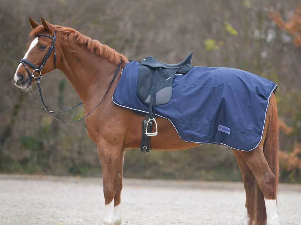 Waldhausen Uitrijdeken met zadelsnede, nachtblauw, pony